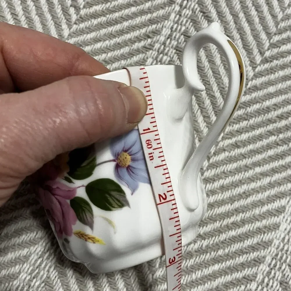 Royal Sutherland HM Fine Bone China Pink Rose Floral Teacup and Saucer Set